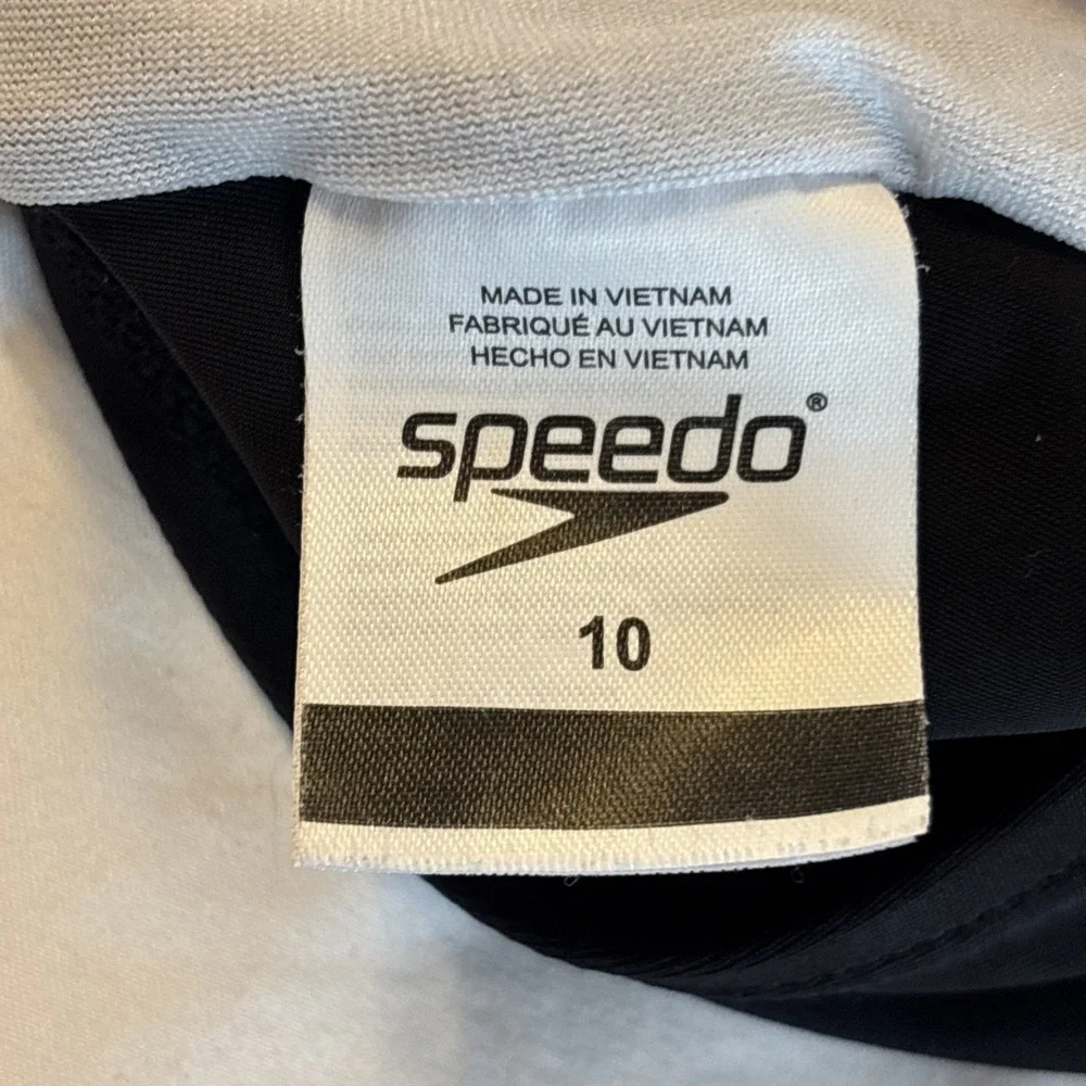Speedo Girls Youth Infinity Splice 1 Piece Swimsuit Black Pink 10 7142026